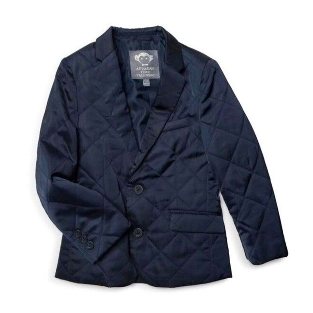 Appaman‎ Boys Suit Jacket Quilted Sport Coat Navy Blue Preppy Size 5